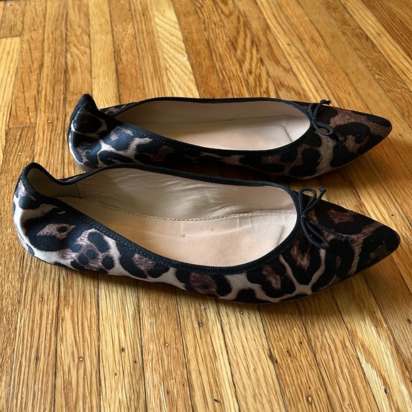 J.Crew Gemma Leopard Print Pointy Toe Flats Size 8.5 - Picture 5 of 9